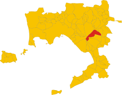 Map of comune of Ottaviano (Metropolitan City of Naples, region Campania, Italy)